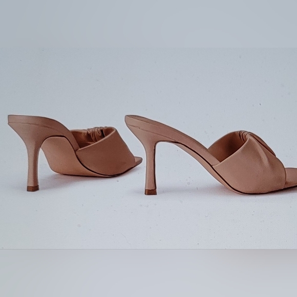 NIB RUCHED SQUARE OPEN TOE MULES DRESS PARTY SLIP ON SLIDE SIZE 10 - Picture 12 of 12